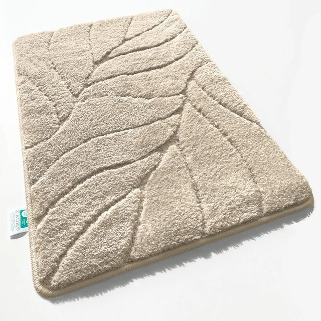 Karat Badematte Maris Badvorleger mit Blattstruktur in Beige, B/B: 50 x 80 cm - Bild 1