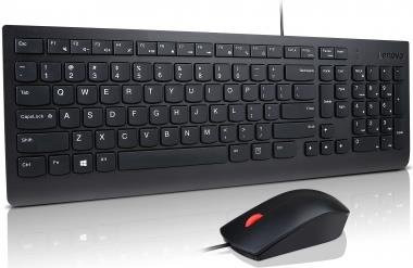 Lenovo Essential Wired Combo Tastatur-und-Maus-Set in Schwarz mit USB-Anschluss und QWERTZ-Layout (Deutsch) - Bild 1