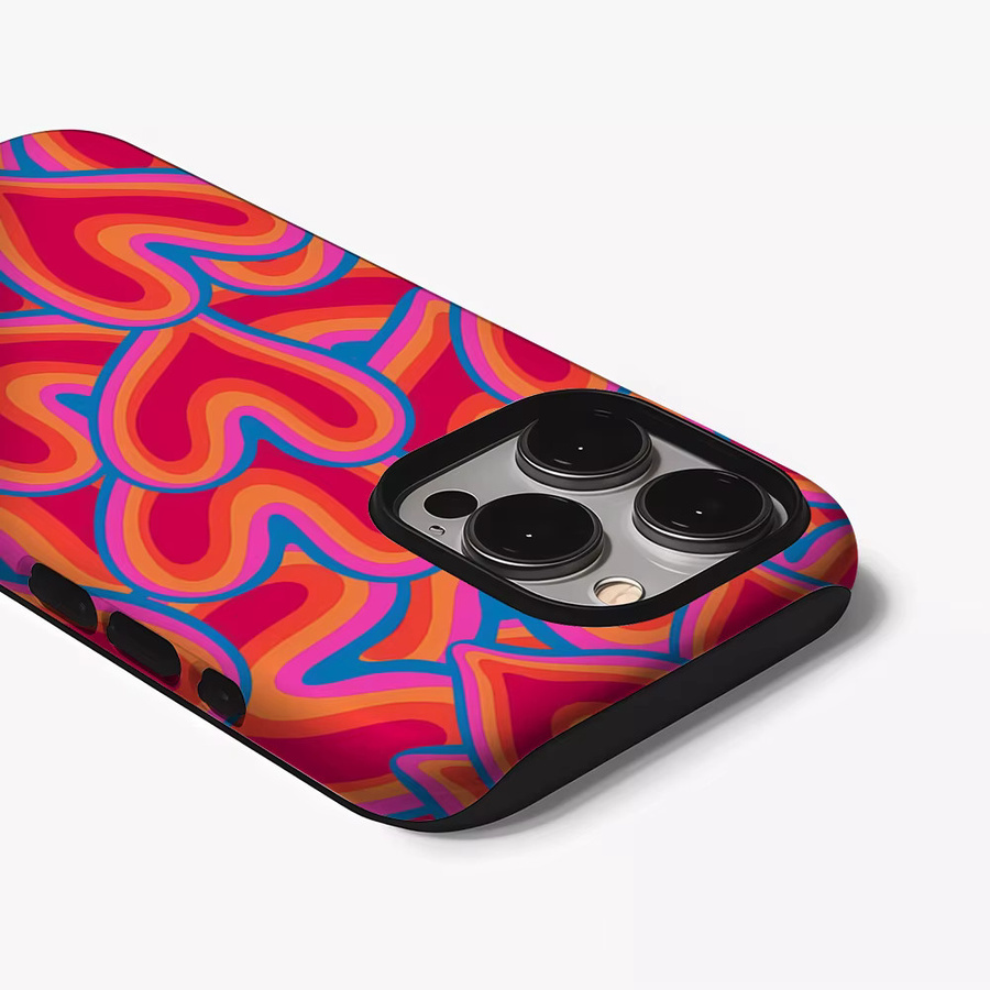 Magnetische Handyhülle Psychedelic Heart für iPhone 17 16 15 14 Pro Max Plus Multicolor - Bild 2