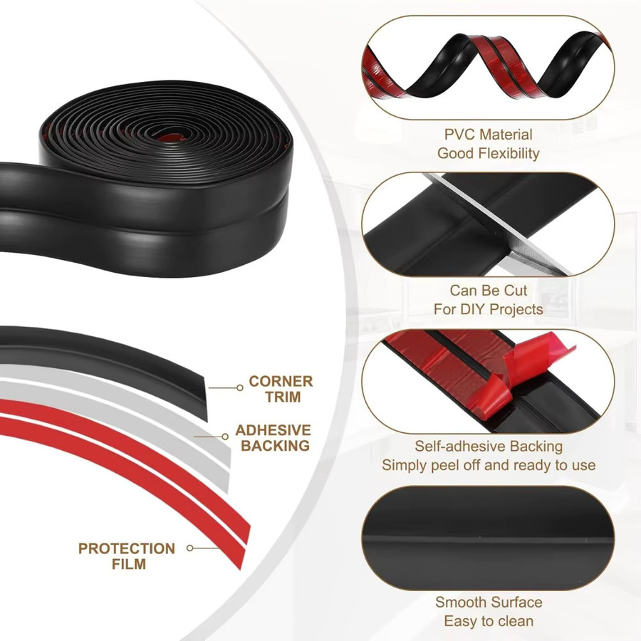 Flexible Eckleiste zum Aufkleben für Innen- und Außenwände, braun, Breite: 4 cm, Länge: 2 m - Bild 4