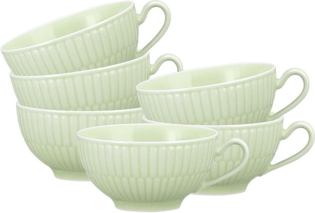 Seltmann Weiden Teetassen Amina Keramik Grün 6er Set 0,14 l pro Tasse - Bild 1