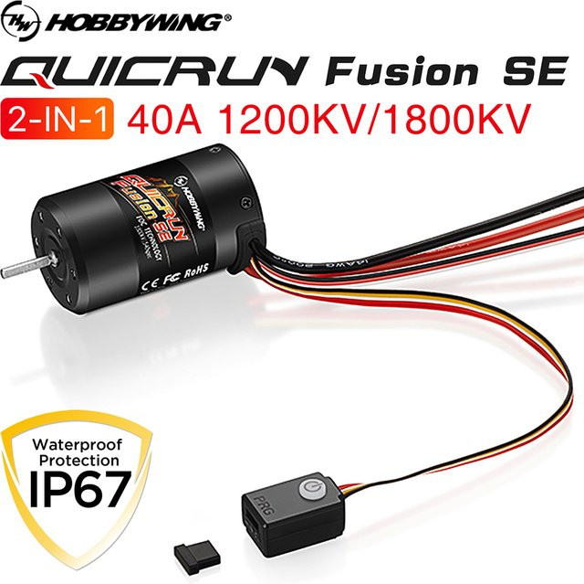 HOBBYWING QuicRun Fusion SE 40A 1800KV/1200KV 2-in-1 Motor ESC, IP67 Wasserdicht - Bild 1