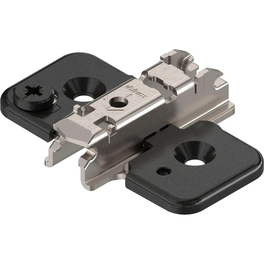 Blum Exzenter-Kreuzmontageplatte Clip Onyx Schwarz aus Stahl mit Schrauben und 3 mm Distanz - Bild 2