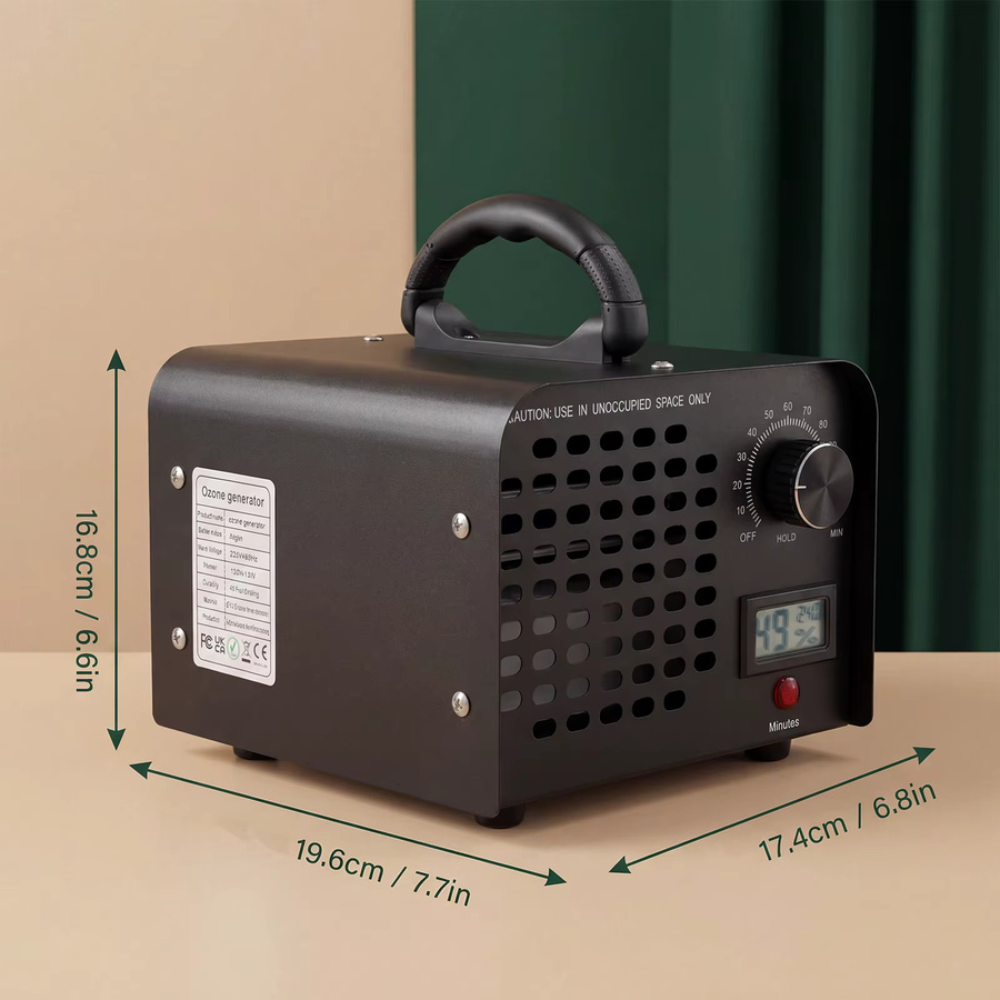 Podofo Ozongenerator Ozonmaschine in Schwarz mit 60000mg/h Ozonleistung und 120-Minuten-Timer für Heim und Gewerbe bis zu 300 m² - Bild 7