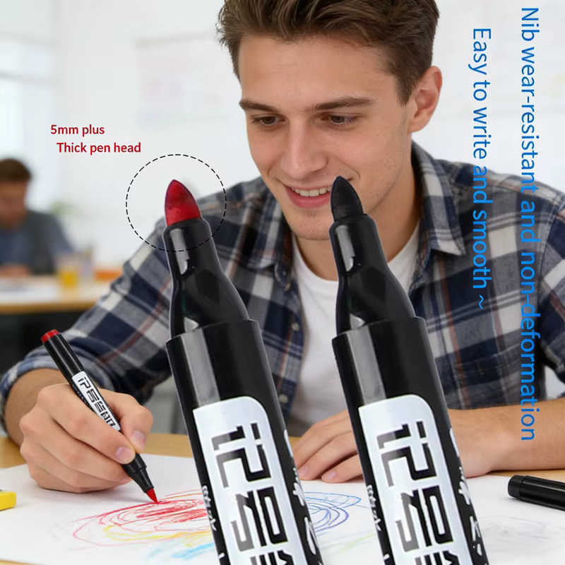 Kissbuty Permanent-Lackmarkerstifte, wasserfeste schwarze Reifenmarker mit Bullet-Spitze für professionelle Anwendungen - Bild 3