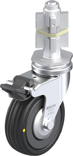 Blickle Lenkrolle 751171 LRA-VPA 75K-FI-EL-FA-E05 mit Feststeller, Rad-Durchmesser: 75 mm, Tragfähigkeit: 45 kg, Farbe: Schwarz/Silber - Bild 1