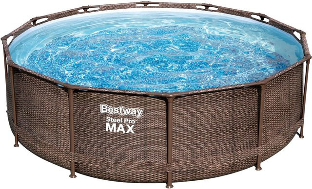 Bestway Steel Pro Max Deluxe Series Pool Set mit Filterpumpe und Leiter, Durchmesser: 366 cm, Höhe: 100 cm - Bild 1