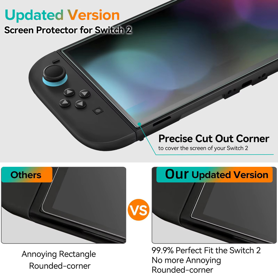 Nintendo Switch Displayschutzfolie aus gehärtetem Glas, transparent, HD, kratzfest - Bild 3