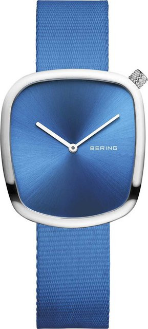 Bering Damenuhr Pebble, Quarz, Edelstahl, 34 mm, Blau, 3 ATM - Bild 1