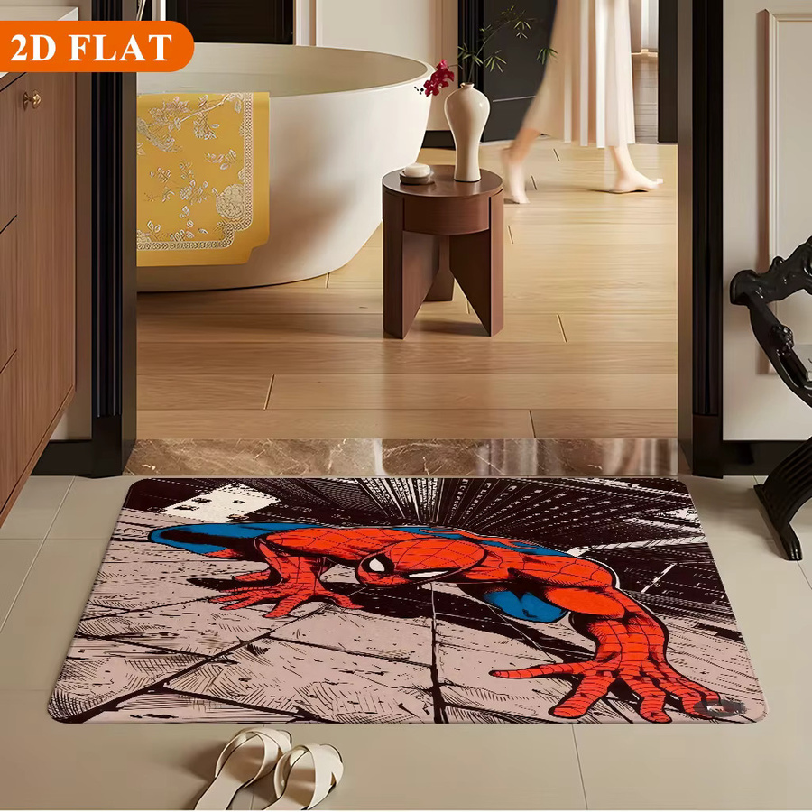 Rutschfeste Badematte von MARVEL mit Spiderman Motiv aus Polyester, B/T: 60 x 40 cm, Mehrfarbig - Bild 6
