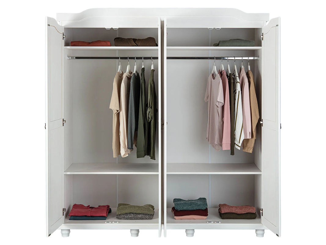 INTER LINK Kleiderschrank im Landhausstil, weiß, 4-türig, B: 182 cm, H: 198 cm, T: 60 cm - Bild 2
