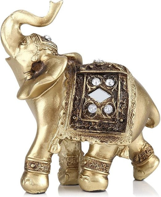 Tooarts Elefantenstatue in Gold als elegantes Ornament für dein Heim oder Büro - Bild 1
