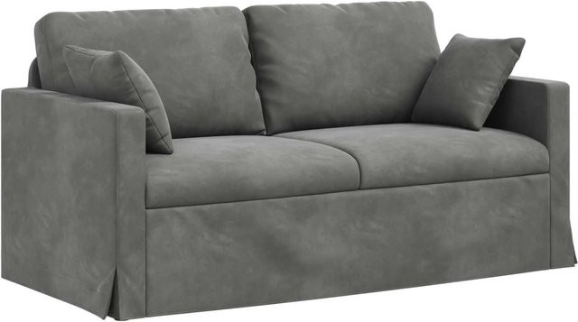 vidaXL Sofa in Dunkelgrau aus Samt mit Metallrahmen B/T/H: 158 x 78 x 80 cm - Bild 1