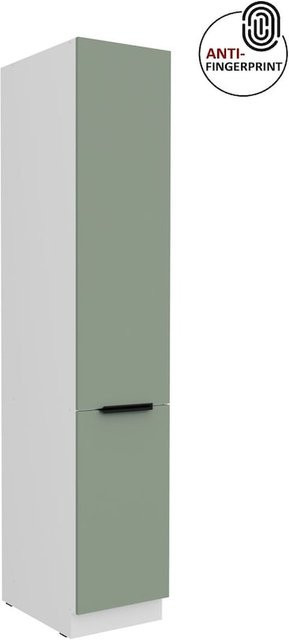 Küchen Hochschrank ARIA in Aquamarin matt mit fünf Böden und Anti Fingerprint Effekt, Breite: 40 cm - Bild 1