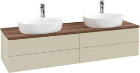V&B Waschtischunterschrank Antao ohne Frontstruktur, Wandhängend, Grau lackiert, B: 160 cm, T: 50 cm - Bild 1