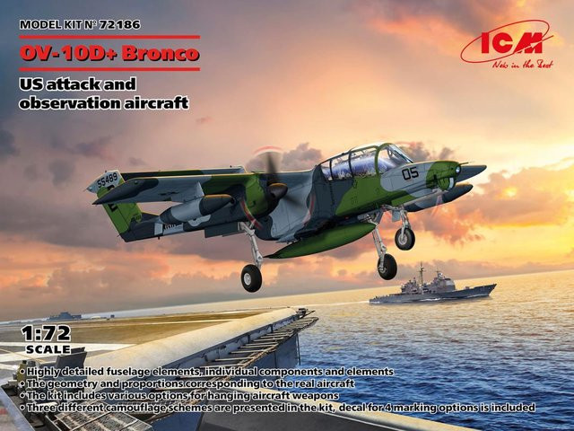ICM OV-10D Bronco, US attack and observation aircraft, Modellbau, 1:72, Grün - Bild 1