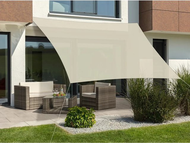 Schneider Schirme Sonnensegel Teneriffa quadratisch, Farbe: Weiss/Beige, B/T: 500 x 500 cm - Bild 1