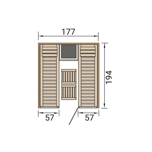 WEKA Elementsauna KAARINA 2 für 6 Personen inklusive 4,5 kW Ofen mit externer Steuerung in Braun - Bild 2