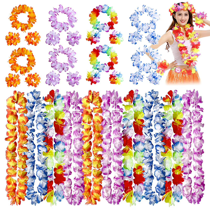 HUAHUA Halskette, Girlande und Stirnband, hawaiianische künstliche Blume, 4 Stück/Set - Bild 2
