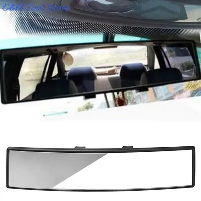 Amagi Universal Panorama Rückspiegel mit konvexer Kurve und Innen-Clip für dein Auto Styling in Schwarz, Breite: 30 cm - Bild 1