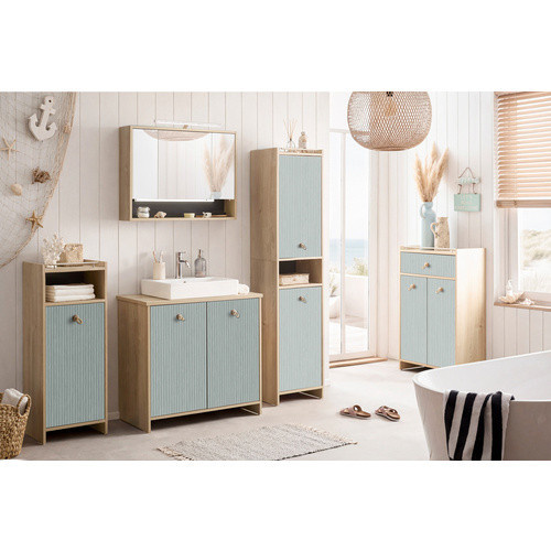 Schildmeyer Sonderby Hochschrank für das Badezimmer in Eiche und Blau, B/H/T: 40,2 x 176,5 x 33 cm - Bild 2