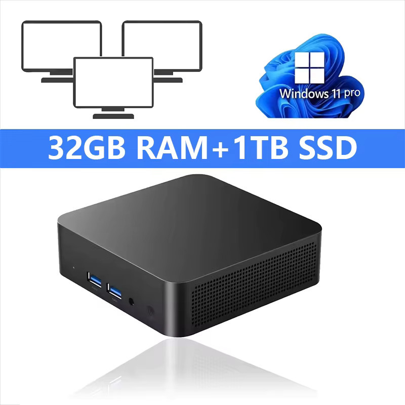 Mini-PC Intel Core i9 10980HK N150 mit Windows 11 Pro, 32GB RAM und 500GB SSD, Tragbarer Gaming-PC in Schwarz mit Wifi 6 und 4K Unterstützung - Bild 6