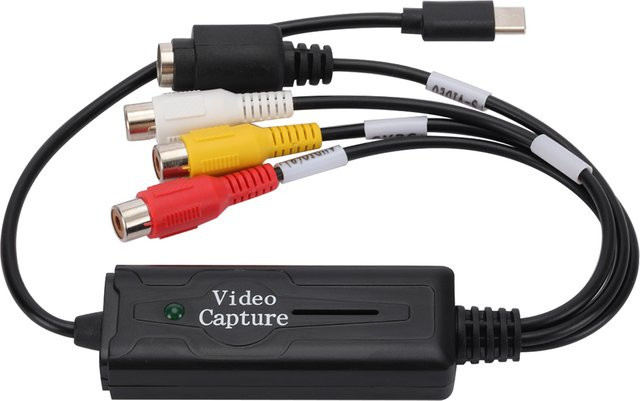 VODOOL USB Video Capture Card USB 3.1 Typ-C Konverter für VHS, TV, DVD und VCR in Schwarz - Bild 1
