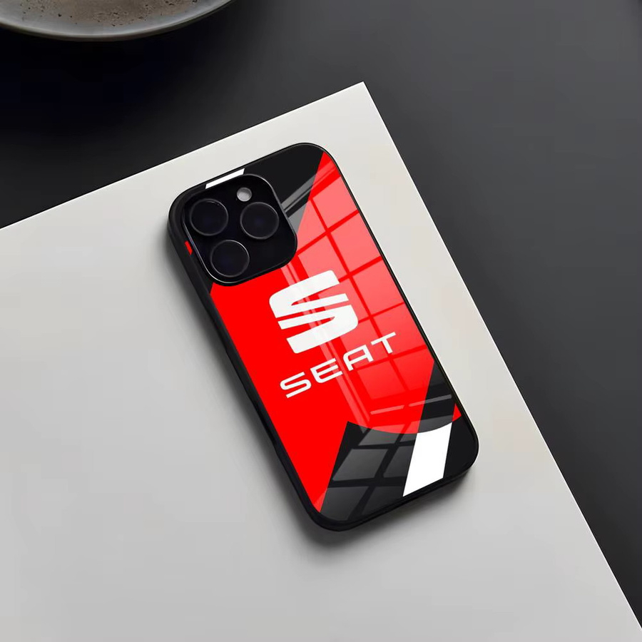 Potdemiel Handyhülle mit Glasabdeckung für iPhone 17 Pro Max 16 15 14 13 11 X Xs Xr 8 7 Plus in Schwarz und Rot - Bild 2