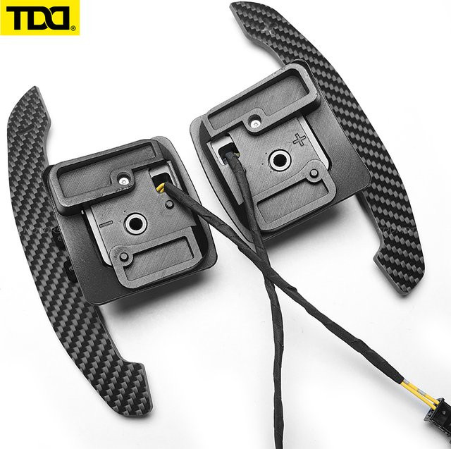 TDD Carbonfaser-Magnetschaltwippen in Schwarz für BMW E90 M3 E92 M3 E93 M3 X5M X6M E70 E71 Lenkrad-Schaltwippen - Bild 1