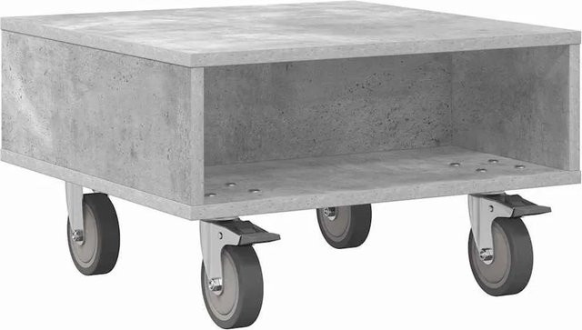 vidaXL Beistelltisch mit Rollen in Betongrau, minimalistisches Design, B/T/H: 50,5 x 50 x 30 cm - Bild 1