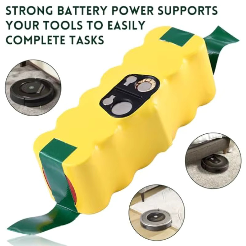 Ersatz Akku 14,4V 12,8Ah NI-Mh für iRobot Roomba 500 600 700 800 Serie in Gelb - Bild 7