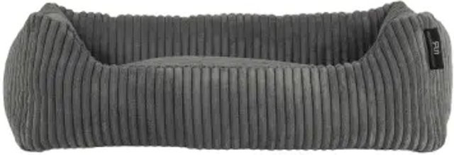 Rohrschneider Tierbett aus Cordstoff in Grau inklusive faltbarem Reisenapf, B/T/H: 55 x 42 x 15 cm - Bild 1