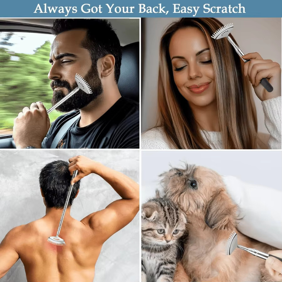 FODRK Rückenkratzer & Massagegerät, Teleskopisch, Edelstahl, Unisex - Bild 5