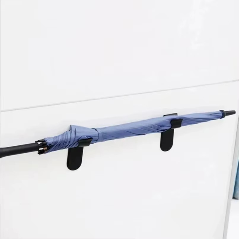 VIKEFON Selbstklebender Regenschirmhalter in Schwarz, Wandmontage ohne Bohren, Regenschirm-Aufbewahrungshaken für Wand und Tür - Bild 3