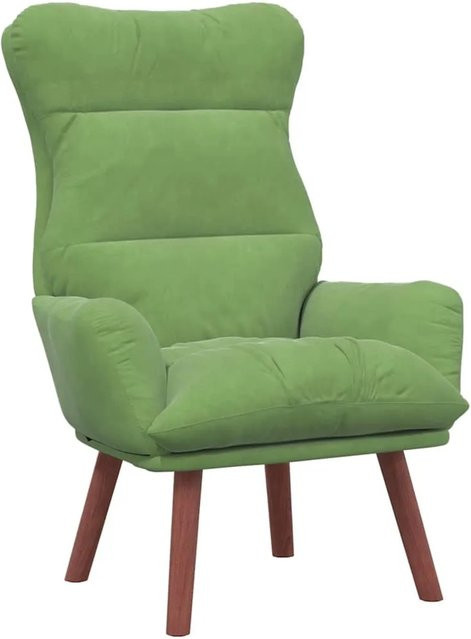 vidaXL Relaxsessel Hellgrün aus Samt mit Armlehnen, B/T/H: 69 x 74 x 93 cm - Bild 1