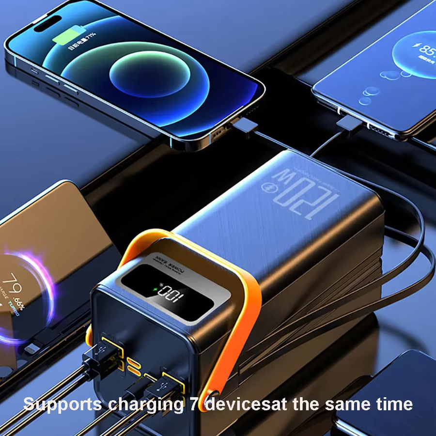 Koonenda Tragbare Powerbank 30000 mAh mit 120 W Schnellladefunktion und LED-Ladegerät in Schwarz - Bild 5