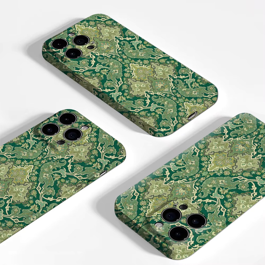 Potdemiel Handyhülle mit grünem Persischem Teppichmuster für iPhone 17 16 15 14 13 Pro Max Plus, robuste Magnet-Hülle - Bild 3