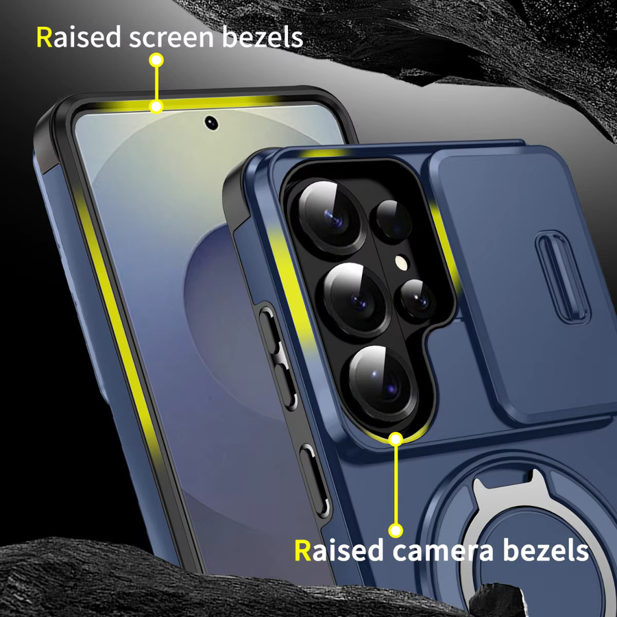 Magnetische Handyhülle von szHAIyu für Samsung Galaxy S26 S25 S24 S23 S22 S21 Ultra Plus FE mit 360 Grad drehbarer Halterung in Pink oder Blau - Bild 4