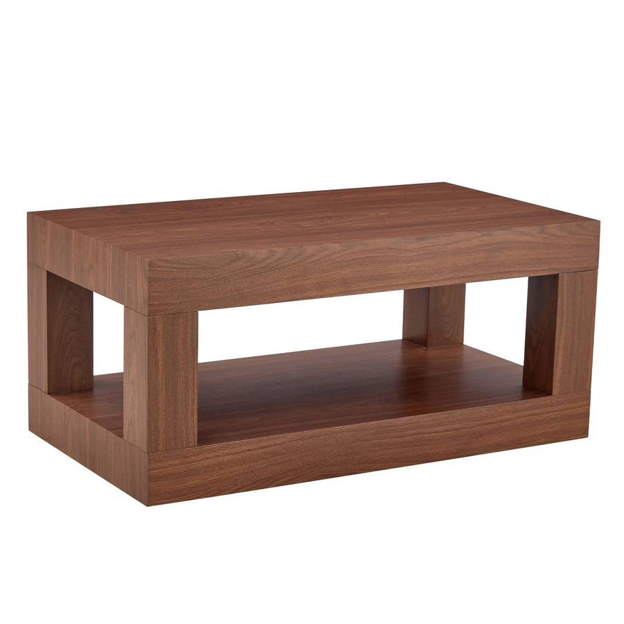 okwish Couchtisch aus MDF mit Lagerregal in Walnuss, B/T/H: 93 x 53 x 45 cm - Bild 2