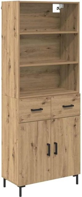 vidaXL Highboard Artisan-Eiche in Braun mit Schranktüren und Regalfächern, B/T/H: 69,5 x 34,0 x 180,0 cm - Bild 1