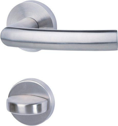 ALPERTEC Türbeschlag aus Edelstahl in Silber mit WC-Lochung und mattem Finish - Bild 1