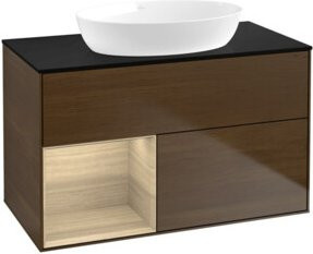 V&B Waschtischunterschrank Finion 100 in Eiche, B/T/H: 100 x 50,1 x 50,1 cm - Bild 1