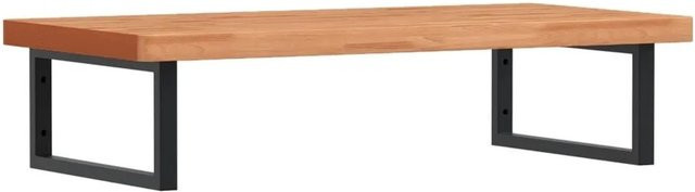 vidaXL Waschbeckenregal zur Wandmontage aus Stahl und massivem Buchenholz in Schwarz und Braun - Bild 1
