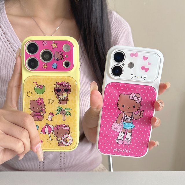Sanrio Hello Kitty Handyhülle mit Kameraschutz in Schwarz für iPhone 17 16 15 14 Pro Max - Bild 1
