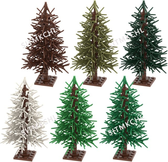 BRICKPANDA Pine Tree-Modell, verschneite Weihnachtsbaum-Straßendekoration, DIY-Baustein-Set - Bild 1
