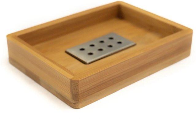 Bagnoxx Seifenschale aus Bambus in Braun, B/T/H: 13,5 x 9,8 x 2,5 cm - Bild 1