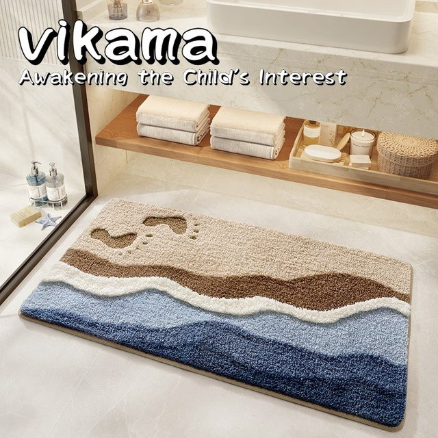 VIKAMA Minimalistische Badezimmermatte, rutschfeste und saugfähige Fußmatte, B/T: 60 x 40 cm - Bild 1