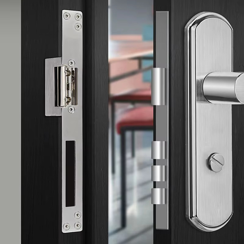 Elektrisches Türschloss aus Edelstahl in Silber für Zugangskontrollsysteme, 12 V DC, ausfallsicheres NO NC-Schloss - Bild 2