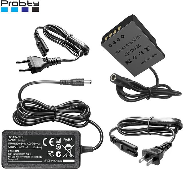 Fujifilm Dummy Batterie Kit CP-W126 mit AC Netzteil Adapter für X100F X100V X-S10 XT-2 X-T3 X-T20 X-T30 in Schwarz - Bild 1