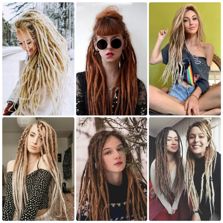 DinDong Dreadlock-Verlängerungen, Synthetisch, Ombre, 10 Stück, 24 Zoll - Bild 5